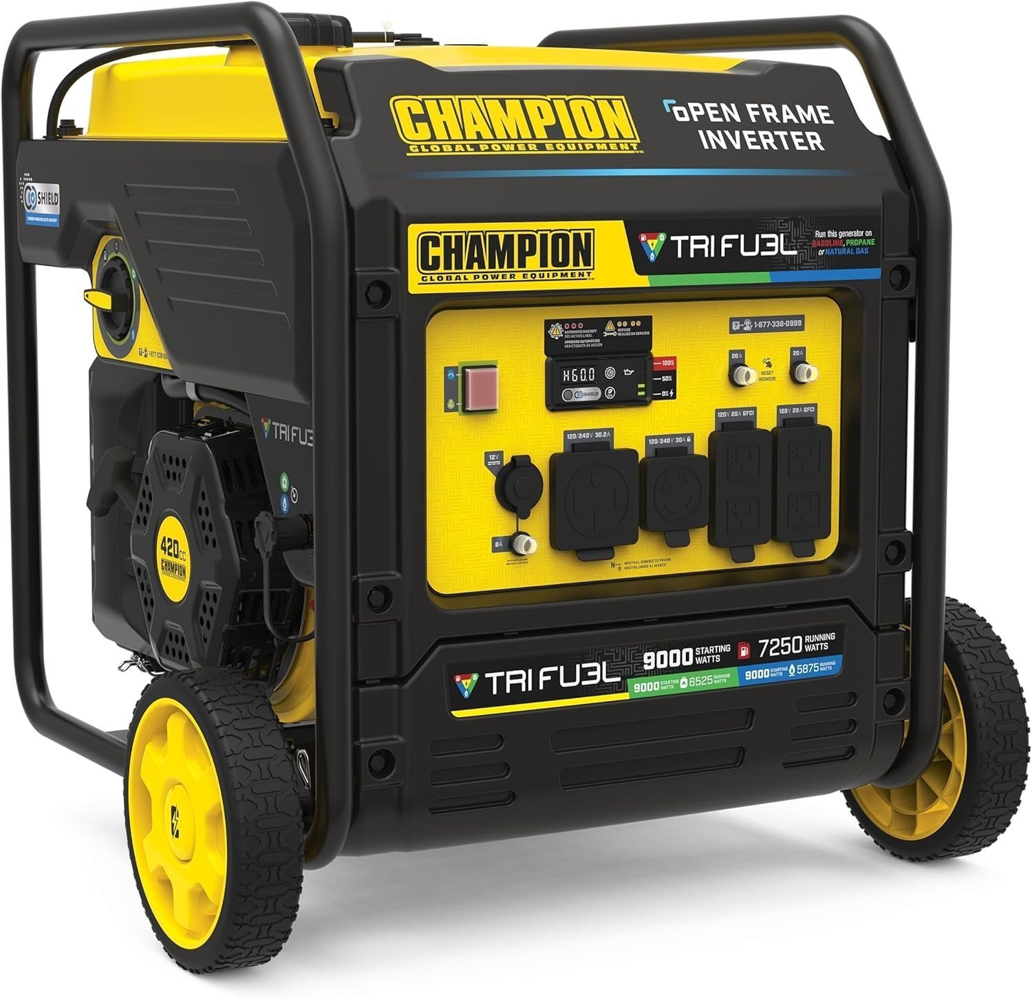 Champion 201176 9000W Tri-Fuel Open Frame Inverter Generator