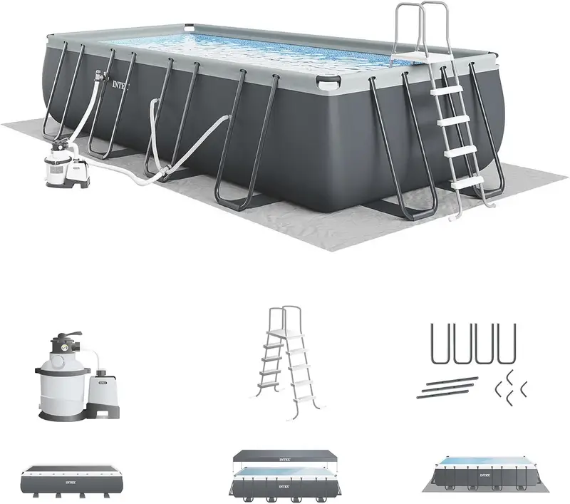 Intex Ultra XTR Rectangular Swimming Pool Set with Pump