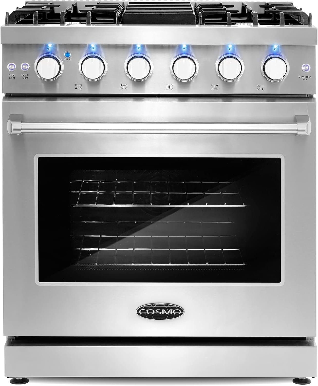 Cosmo 30 in. 4.5 Cu. Ft. Gas Range with 5 Sealed Burners, Convection Oven,