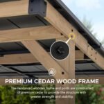 SUNJOY 10 ft. x 12 ft. Matte Black Cedar Framed Wooden Gazebo - Image 4