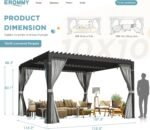 EROMMY 10 ft. W x 10 ft. D Outdoor Louvered Pergola - Image 6
