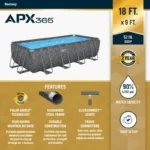 Bestway APX 365 18' x 9' x 52" Rectangular Above Ground Swimming Pool - Image 6