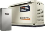 Generac Guardian 22kW Home Standby Generator with 200 Amp Transfer Switch, Durable All Aluminum, WiFi Enabled with G-Force Engine, Easy to Use, Whole House Power Backup, Smart Outage Solution - Bisque