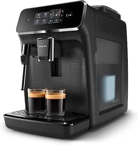 B07Z2X25SY-1-1755803066305 Philips 1200 Series Fully Automatic Espresso Machine, Classic Milk Frother, 2 Coffee Varieties, Intuitive Touch Display, 100% Ceramic Grinder, AquaClean Filter, Aroma Seal, Black (EP1220/04) - Image 1