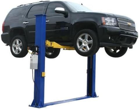 ATLAS Automotive Equipment 9KBPX 2-Post Lift/Hoist, Baseplate Style, 9'6" Minimum Ceiling Height, 9,000lb Capacity, Symmetric Arms, Dual Hydraulic Chain Drive Cylinders, for Low Ceiling Home Use