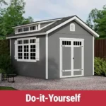 Handy Home Products Windemere 10x12 Do-it-Yourself Wooden Storage Shed with Floor, Beige - Image 2