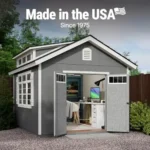 Handy Home Products Windemere 10x12 Do-it-Yourself Wooden Storage Shed with Floor, Beige - Image 3