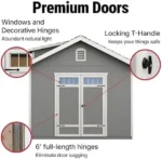 Handy Home Products Windemere 10x12 Do-it-Yourself Wooden Storage Shed with Floor, Beige - Image 10