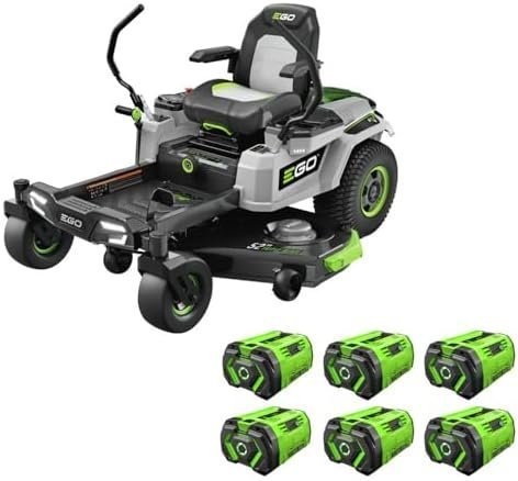 EGO Power+ Electric Riding Lawn Mower, 52" Deck with Zero Turn Radius, Includes (6) 56V 12.0Ah Batteries and Charger - ZT5207L