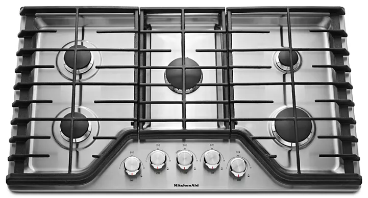 KitchenAid 36" 5-Burner Gas Cooktop KCGS356ESS